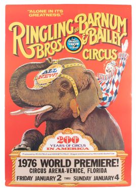 Ringling Bros. and Barnum & Bailey Circus 1976 World Premiere Poster