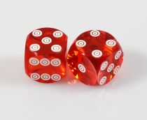 Vintage Crooked Magnetized Dice Pair, Bird's Eye