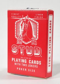 "Stud" Poker Playing Cards, Red