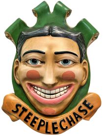 Miniature Coney Island Steeplechase Park "Tillie" Funny Face Medallion Sculpture Replica