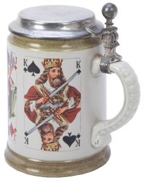 Card Motif Beer Stein