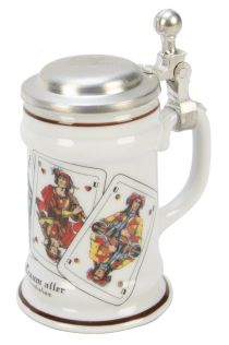 Card Motif Miniature Beer Stein