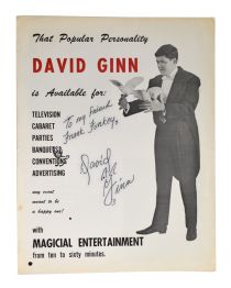 David Ginn Advertisement, Inscribed and Signed