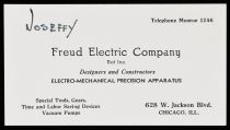 Joseffy, Freud Electric Company Business Card