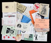 Collection of Tickets, Business Cards, and Throw-out Cards