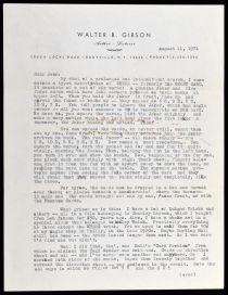 Typed Letter Signed by Walter B. Gibson