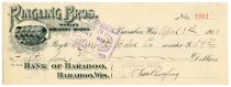 Charles Ringling Signed Check