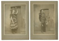 Pair of Knife Throwing Cabinet Cards