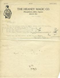 Heaney Magic Co. Correspondence. 