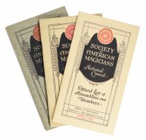 Society of American Magicians: Official List of Assemblies and Members, Set of Three