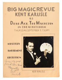 Kent Karlisle Advertisement with Photograph, Inscribed and Signed