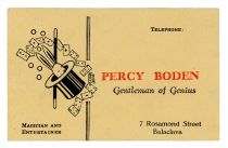 Percy Boden Business Card