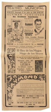 The Great Raymond and Litzka Teatro Municipal Broadside