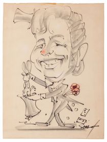 Phil Temple Caricature, Pulling a Rabbit From a Hat