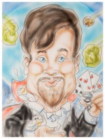 Colorful Phil Temple Caricature