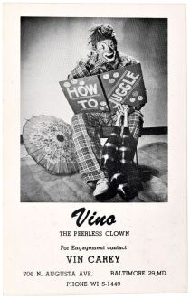 Vino the Peerless Clown Postcard