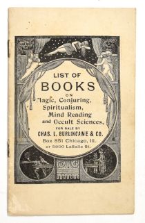 List of Books on Magic, Conjuring, Spiritualism, Mind Reading, and Occult Sciences