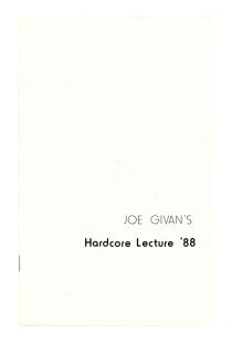 Joe Givan's Hardcore Lecture '88