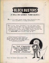 "Block Busters" (A New Irv Weiner Manu-Secret)