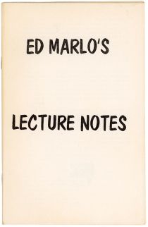 Ed Marlo's Lecture Notes