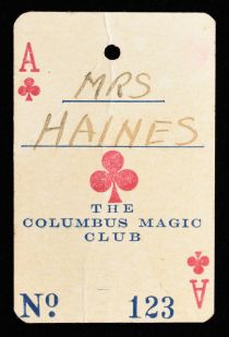 Mrs. Haines' Playing Card Banquet Ticket