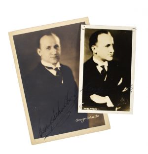 George Schulte Portrait and Postcard (Signed)