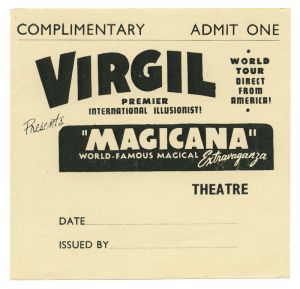 Virgil Premier International Illusionist Complimentary Ticket
