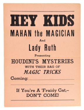 Mahan the Magician Presenting Houdini's Mysteries