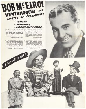 Bob McElroy Ventriloquist Advert