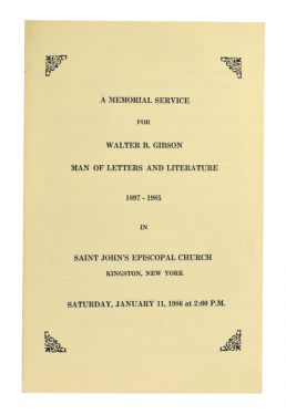 Walter B. Gibson Memorial Service Announcement
