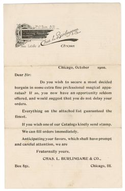 Chas L. Burlingame & Co. Price List