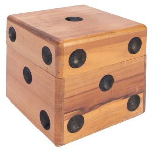 Wooden Die Shaped Poker Chip Holder