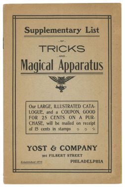 Yost's Supplementary List of Tricks and Magical Apparatus