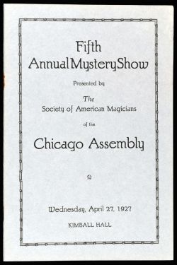 Fifth Annual Mystery Show Program for the Society of American Magicians, Chicago Assembly