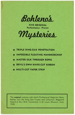 Bohleno's Five Original Performance-Proven Mysteries