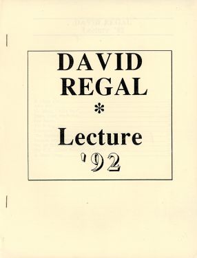 David Regal, Lecture '92