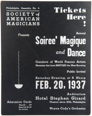 Society of American Magicians Annual Soiree' Magique and Dance Window Card